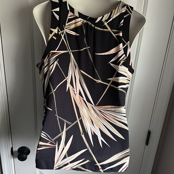 White House Black Market Women's Black and Cream Sleeveless Top Size XL - Picture 6 of 8